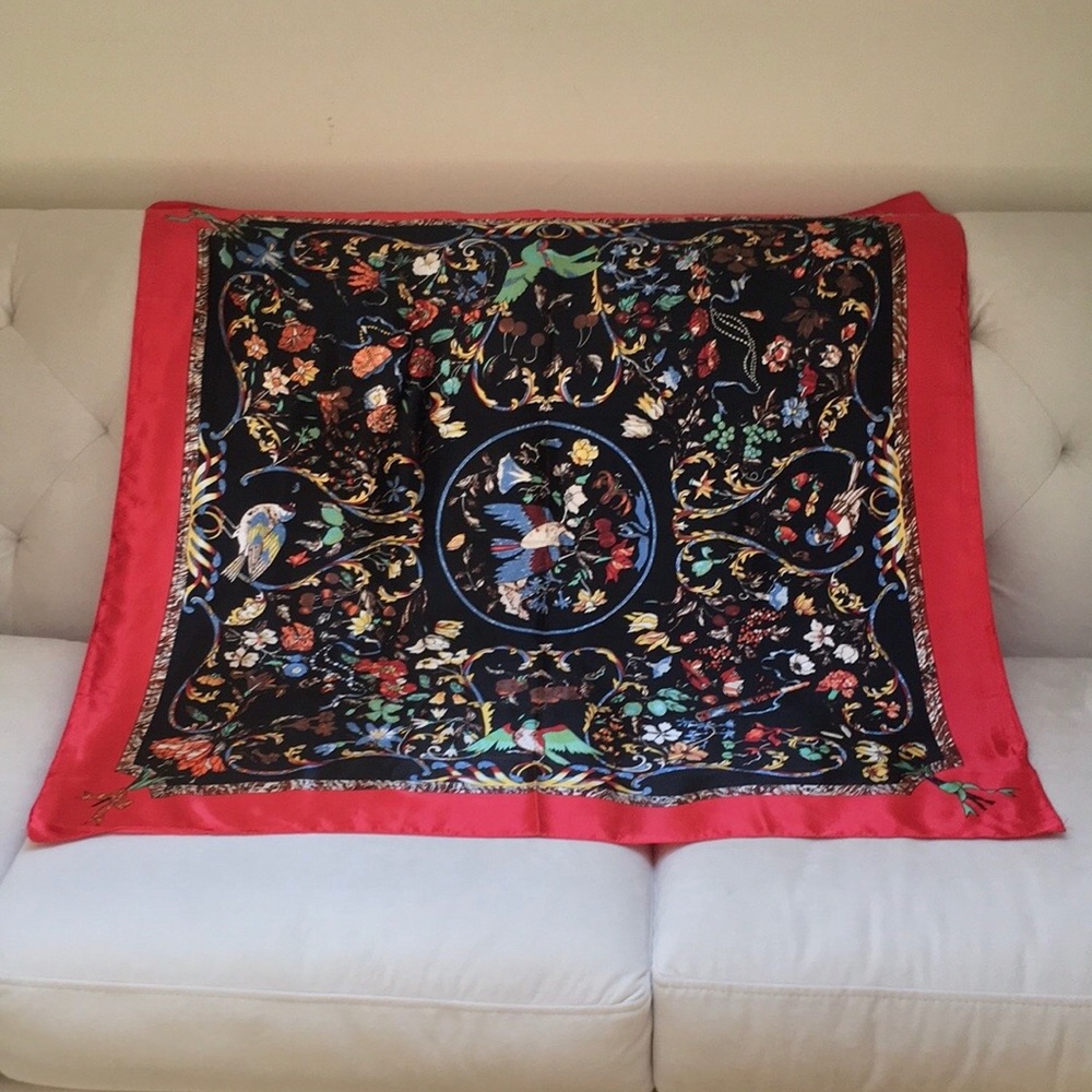 Bird and Floral Scarf - Never Used!